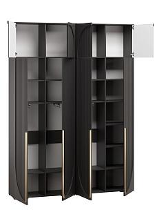 Шкаф распашной Брей - 2 с антресолью Черный