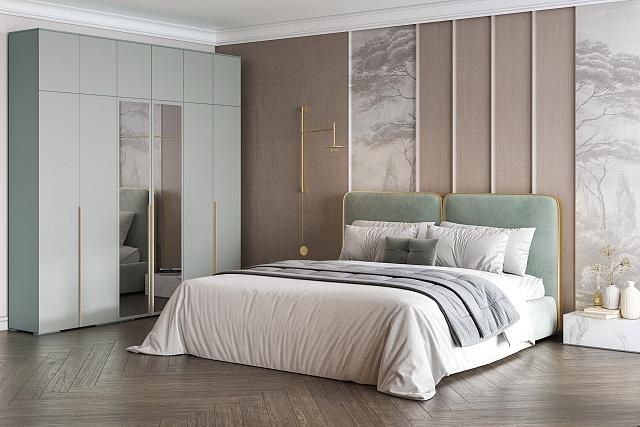 Шкаф распашной Солфорд - 6 А+З Белый Зеленый Айсберг