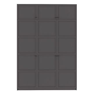 Шкаф распашной Скаген - 3 с антресолью Графит