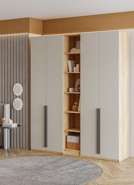 Шкаф распашной Хейсон - 17 Блэквуд Ячменный / Кашемир