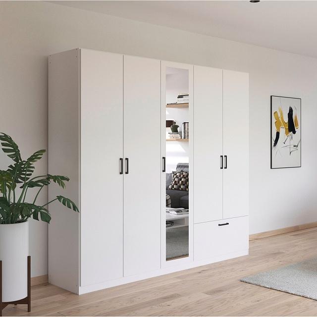 Шкаф распашной Бари - 4 Белый