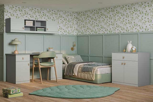 Детская стенка Банни - 5 МДФ Светло-Серый