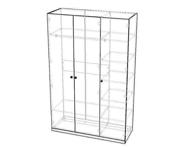Шкаф распашной Банни-3 Розовый Лайт (Я63972)