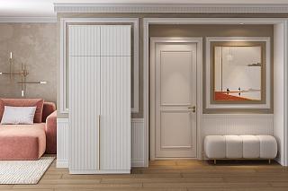 Шкаф распашной Монро - 2 с антресолью Белый