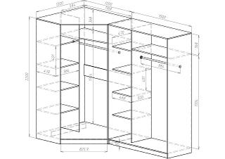 Шкаф-купе угловой Ромео - 9 Дуб Сонома