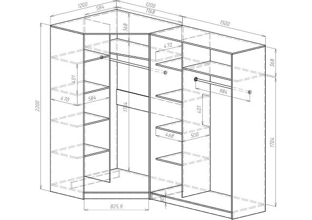 Шкаф-купе угловой Ромео - 9 Дуб Сонома