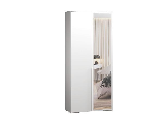 Шкаф распашной Солфорд - 2 с зеркалом Белый