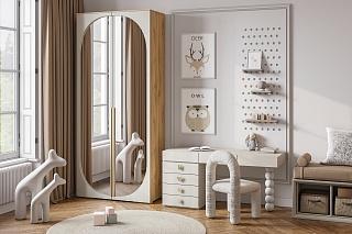 Шкаф распашной Брей - 1.2 Дуб Золотистый / Кашемир