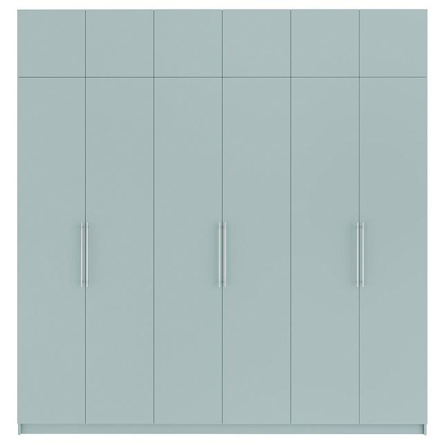 Шкаф распашной Калифорния - 6 с антресолью Сумеречный Голубой