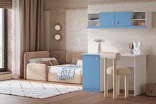 Детская стенка Банни - 12 МДФ Пастельно-Синий