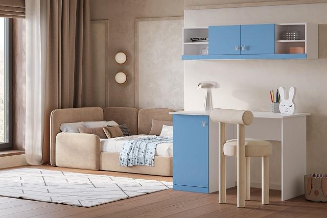 Детская стенка Банни - 12 МДФ Пастельно-Синий