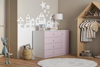 Комод Банни - 2 МДФ Розовый Лайт