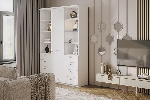 Шкаф распашной София РАХ - 38 МДФ Белый