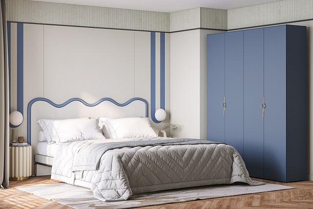 Шкаф распашной Белиз - 4 Альби Полуночно-синий