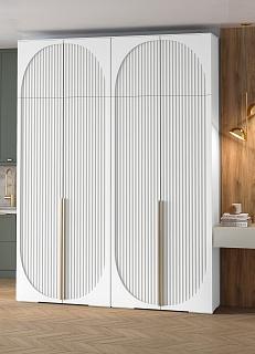 Шкаф распашной Брей - 2 с антресолью Белый