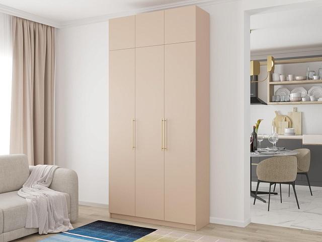 Шкаф распашной Калифорния - 3 с антресолью Сатин