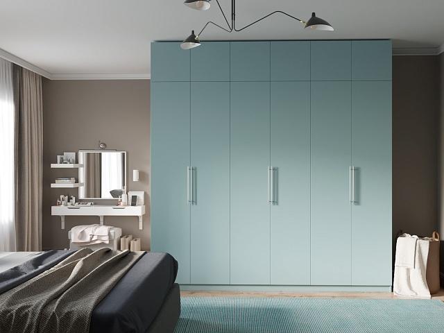 Шкаф распашной Калифорния - 6 с антресолью Сумеречный Голубой