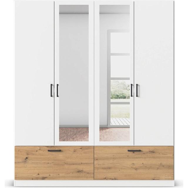 Шкаф распашной Бари - 6 Белый / Дуб Бунратти