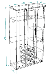 Шкаф распашной София РАХ - 15 МДФ Белый