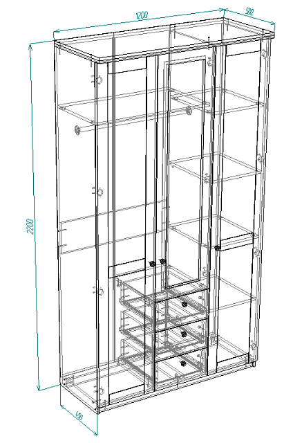 Шкаф распашной София РАХ - 15 МДФ Белый