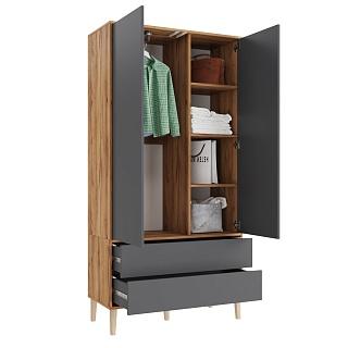 Шкаф распашной Скарлет - 12 Графит