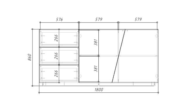 Комод Вега (Цесена) Белый - 180 МДФ