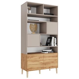 Стеллаж Скарлет - 4 Дуб Золотистый / Кашемир