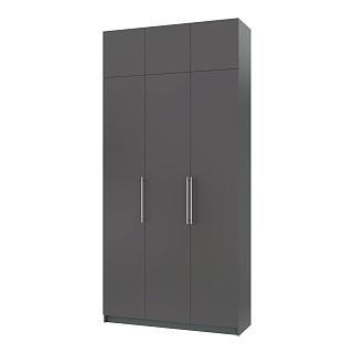 Шкаф распашной Калифорния - 3 с антресолью Графит
