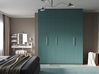 Шкаф распашной Калифорния - 5 с антресолью Сумеречный Голубой