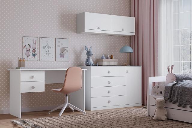 Письменный стол Скарабей - 1 МДФ Белый