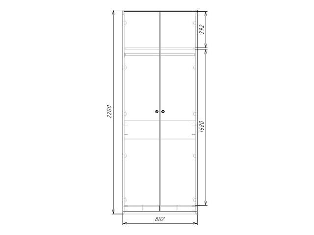 Шкаф распашной Колорадо - 2 с зеркалом МДФ