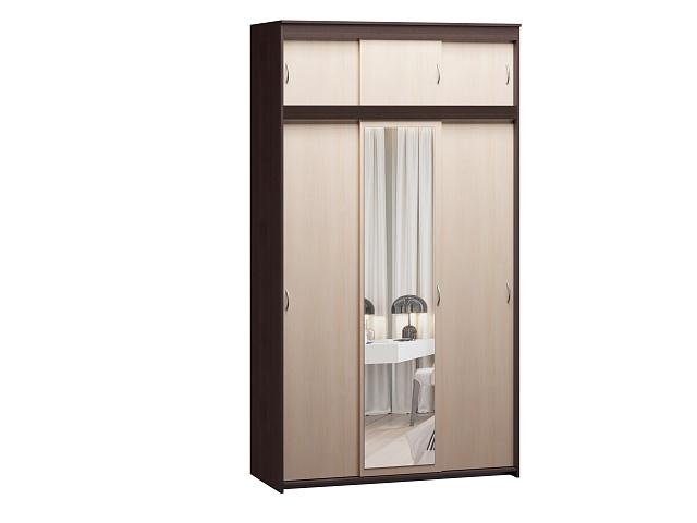 Шкаф-купе Миллениум-3 Венге / Дуб Молочный с антресолью
