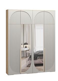 Шкаф распашной Брей - 2.1 с антресолью Дуб Золотистый / Кашемир