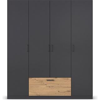 Шкаф распашной Бари - 1 Черный / Дуб Бунратти