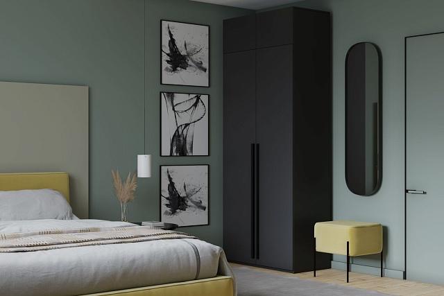 Шкаф распашной Лорена Пакс - 2 с антресолью Черный