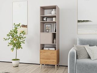 Стеллаж Скарлет - 2 Дуб Золотистый / Кашемир