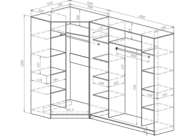 Шкаф-купе угловой Ромео - 4 Белый