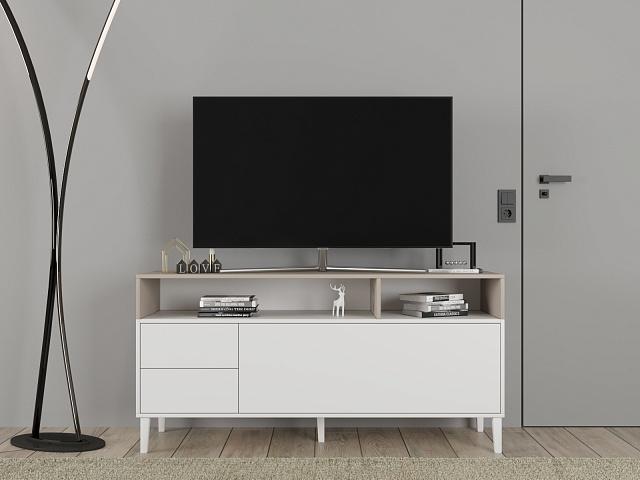 Тумба под ТВ Скарлет - 14 Белый / Кашемир