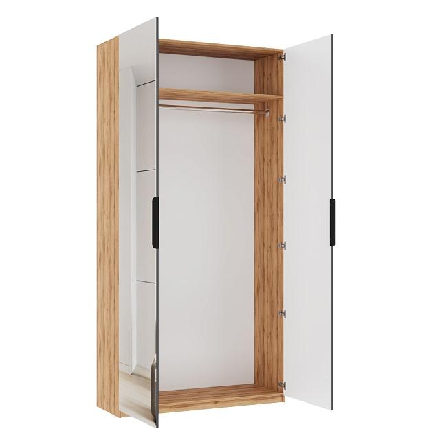 Шкаф распашной Астрис - 3 с зеркалом Графит