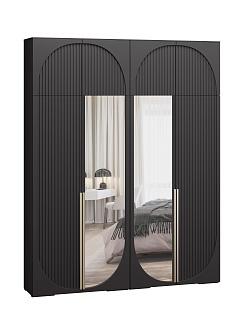 Шкаф распашной Брей - 2.1 с антресолью Черный