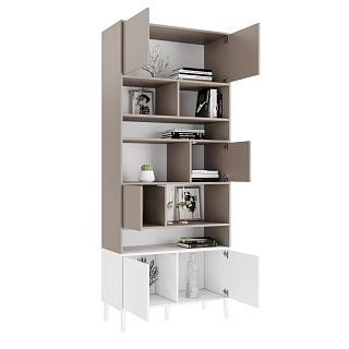 Стеллаж Скарлет - 8 Белый / Кашемир