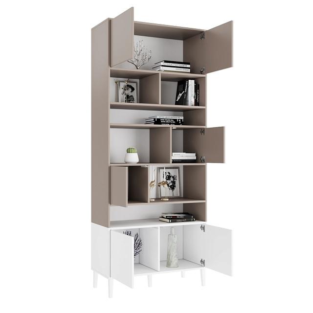 Стеллаж Скарлет - 8 Белый / Кашемир