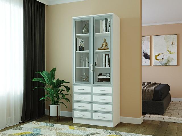 Книжный шкаф Альма - 12 Белый