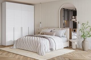 Шкаф распашной Лорена Бест - 4 с антресолью Белый