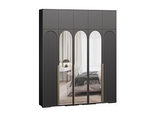 Шкаф распашной Рослин - 5.1 с антресолью Черный