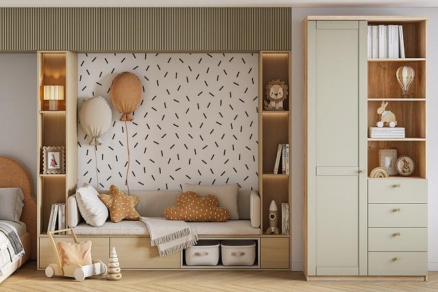 Шкаф распашной София РАХ - 36 МДФ Кастелло Медовый / Кашемир