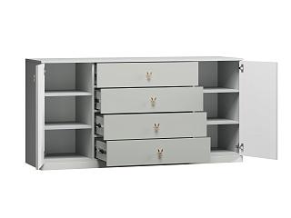 Комод Банни - 3 МДФ Светло-Серый