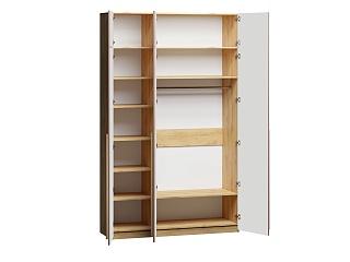 Шкаф распашной Микос - 3 МДФ с антресолью Шарли Терракота