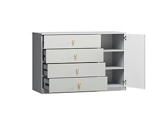 Комод Банни - 2 МДФ Светло-Серый