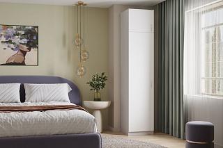 Шкаф распашной Лайт-1 Платье с антресолью Белый